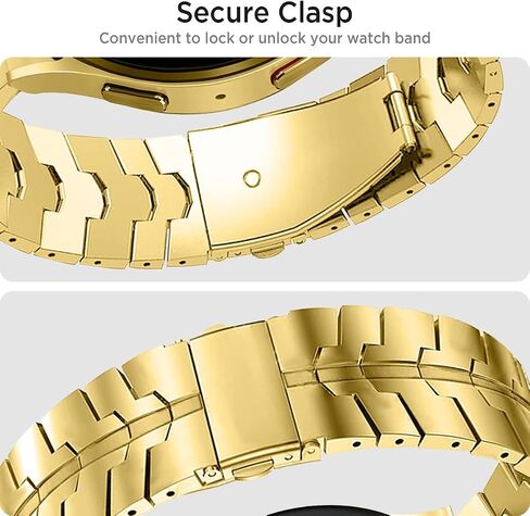 Miimall Stainless Steel Band for Samsung Galaxy Watch 6/4 Classic 47mm 43mm 46mm 42mm, No Gap Stylish Classy Business Galaxy Watch FE/7/6/5/5 Pro/4 Metal Bracelet Strap for Men in Kuwait