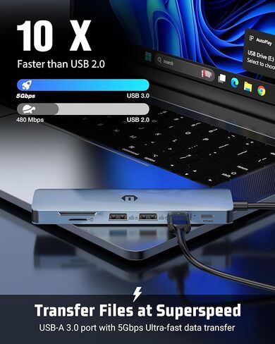 USB C HUB ، 7 في محطة إرساء USB 1 ، 4K HDMI ، 100W PD ، منافذ USB 3.0 ، 2 X USB 2.0 ، قارئ بطاقة SD/TF ، مناسبة لـ IMAC و Surface و XPS و ThinkPad و Galaxy والمزيد من الأجهزة C من النوع C in Kuwait