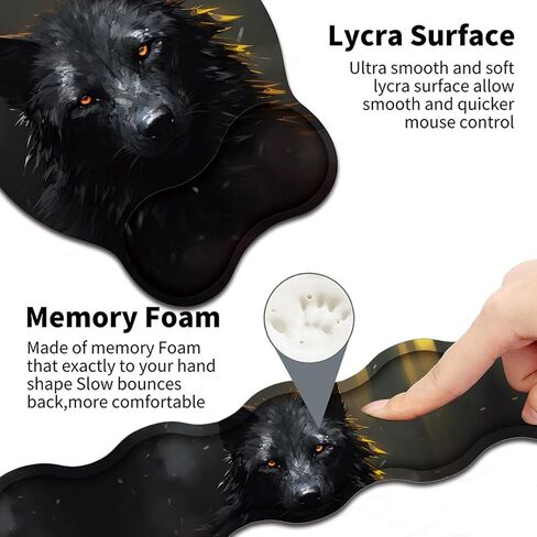 Keyboard Wrist Support + Wrist Mousepad + Coaster Combination, Non-Slip PU Base, with Gel Memory Mousepad, Suitable for Gaming, Office Pain Relief Mousepad Set - Flowering Plant Moon in Kuwait