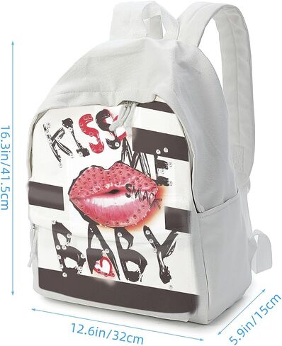 Zicac Diy Canvas Backpack Daypack Satchel Backpack (White, with Side Pocket) in Saudi Arabia