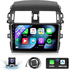for Toyota Corolla 2009 2010 2011 2012 2013 Radio Stereo with Wireless Carplay Android Auto,9 Inch Touch Screen, Bluetooth,GPS,WiFi,SWC,Backup Camera