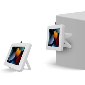 Rotating Mount & Holder – CTA Full Rotation Desk Mount & Universal Security Enclosure for iPad Air 11" M2 (2024) - iPad Pro 11" M4 (2024) - iPad 10th Gen 10.9" - Galaxy Tabs & More - White (PAD-LOCVW)