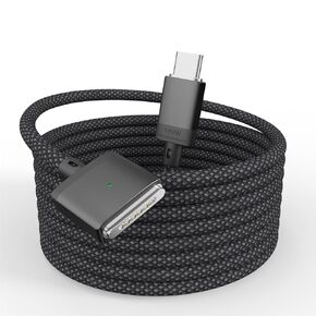 USB-C to Magnetic 3 Cable Compatible with Magsafe Charging Cable for 14" 16" MacBook Pro 2024 M3 Pro & Max, MacBook Air 2022 M2, MacBook Pro 2023 M2 Pro & Max - 6.6ft Black