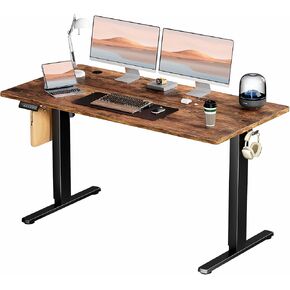 Simple Deluxe Electric Standing Desk, Standing Desk Adjustable Height, 24x55 Inches Sit Stand up Desk, Ergonomic Rising Computer Table with Memory Preset, Rustic Brown