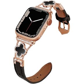 Leather Band Compatible with Apple Watch Women 38mm 40mm 41mm 42mm Series 10 9 8 SE 7 6 5 4 3 2 1