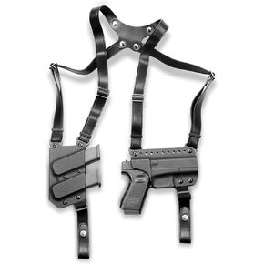 Handmade Shoulder Holster for Glock 19/17/19X/22/23/31/32/45, Full Grain Leather Strap with US Kydex Holster for Concealed Carry, Retention Adjustable, Universal Fit 9mm/.40 Double-Stack Mag