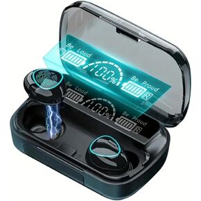 Wireless Earphones,Bluetooth Headphones Wireless Earbuds Touch Control with LED, IPX7 Waterproof, hi-fi Stereo Earbuds, deep bass Sports Earbuds with Built-in Microphone (Black-PRo7)