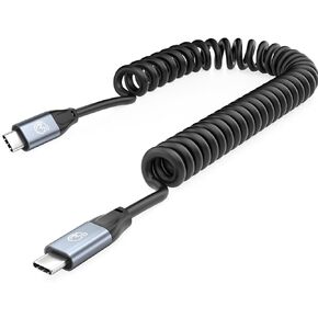 UseBean Coiled USB C to USB C Cable 100W 3.3ft, USB C 3.2 Gen2 20Gbps 4K Video Retractable Cable, Type C Charger Cord Fast Charging for iPhone 15,MacBook Pro/Air,iPad Pro,Galaxy S24/23/22