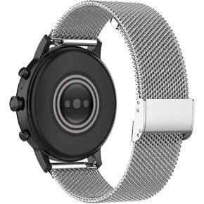E ECSEM Metal Loop Bands Compatible for iTouch Sport 4 Adjustable Stainless Steel Replacement Wristbands Quick Release Watch Strap for iTouch Sport 4 Sport Smartwatch Women Men