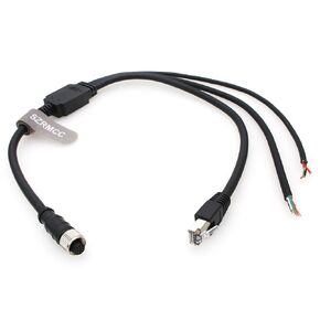 SZRMCC Livox Mid-360 Cable M12 Pin Female Aviation Plug 3 in 1 Splitter Data Sensor Cable for DJI Lidar Livox Mid-360 Mid-70 Avia Lidar (Right Angle 12 pin, 50cm)