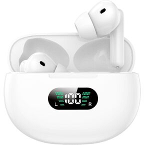 Wireless Bluetooth Sports Earbuds – Sweatproof, Long Battery Life, Deep Bass, Noise-Canceling Mic, Secure Fit for Running, Gym, and Workouts
