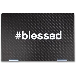 Carbon Fiber Laptop Skin Compatible with HP Envy x360 14" (2023) - Blessed - Premium 3M Vinyl Protective Wrap Decal Cover - Easy to Apply | Crafted in The USA by MightySkins