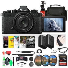 Nikon Z fc DX-Format Mirrorless Camera with NIKKOR Z 28mm f/2.8 (SE) Lens (1673B) + EN-EL25 Battery + 64GB Memory Card + Photography Software + Camera Bag + Flexible Tripod + More
