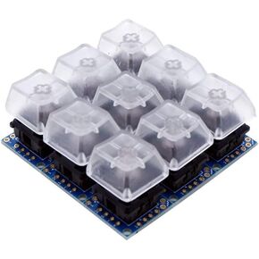 Key Switch Breakout Prototype PCB Board with 5 Pins Black Switches Key Click with R2 Keycap Compatible with Mechanical Keyboard(Packaged 9 sets)