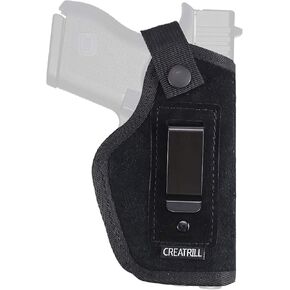 Creatrill Suede Leather Inside The Waistband Holster | Compatible with M&P Shield 9mm40, 45 Auto/Glock 26 27 29 30 33 42 43 / Ruger LC9 / Springfield XD & Similar Pistols