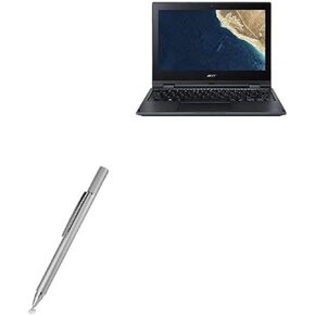 BoxWave Stylus Pen Compatible with Acer TravelMate Spin B1 (TMB118) - FineTouch Capacitive Stylus, Super Precise Stylus Pen for Acer TravelMate Spin B1 (TMB118) - Metallic Silver