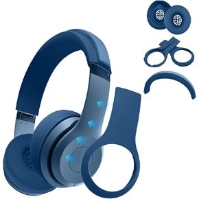 【3 in 1】 Solo 4 Silicone Case Cover,Anti-Scratch Headband Cover/Ear Pad Cover/Shell Cover for Beats Solo 4 Headphone,Solo4 Soft Silicone Protector Accessories(Blue)