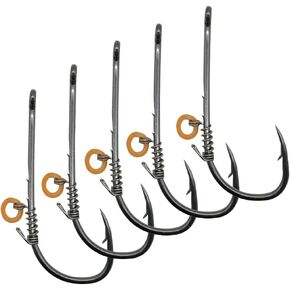 5pcs/lot Fishing Hooks Live Shrimp Fixed Hooks High Carbon Steel Barbed Fishing Hooks with Holes for Various Fishing Environment Size: 2/0 3/0 4/0