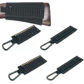 15 Rounds Tactical Buttstock Rifle Shotgun Shell Bullet Holder Stock Ammo Carrier for .22LR 10/22 .17 5.7x28 5.56mm