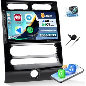 [4+64G] 8-Core Android 13 Car Stereo for Ford Expedition 2006-2017(Auto AC) with Wireless Carplay&Android Auto,9 Inch Car Radio with Mirror Link Bluetooth FM/RDS WiFi GPS Navigation SWC+Backup Camera