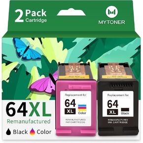64xl Ink Cartridge Combo Pack Remanufactured Ink Cartridge Replacement for HP Ink 64 HP 64 Ink for Envy Photo 7855 7858 7100 7155 7120 6252 7800 7158 Tango Series Printer