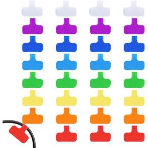 32Pcs Cable Labels, Write Wire Tags for Labeling, Large Size Multicolored Cord Markers to Organizing Wires and Identification, 2.36" x 1.5"