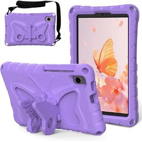 for Samsung Galaxy TAB A7 Lite 8.7" T220/T225/T227(2020/2021)/TAB A9 8.7" SM-X110/X115N(2023) Butterfly Wings Kickstand Kids Girl Tablet Case EVA Material Case for TAB A 8.0" T290/T295(2019) (Violet)