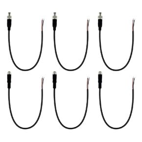 1ft 5.5×2.1mm DC Pigtail Power Cord 12V 5A Barrel Connector for CCTV Surveillance Camera LED Light Bar DVR 6pcs