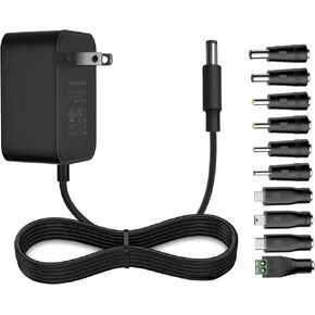 5V 2A DC Charger with 10 Connectors - Universal Power Adapter for Security Cameras,Baby Monitors,Scanners,TV Boxes & More. AC/DC Wall Charger - 5V 2A 1.5A 1A DC Power Supply, FCC & UL Certified(5ft)