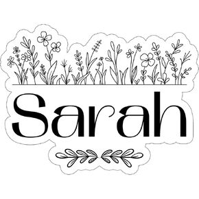 Sarah Name Sticker, Decal Vinyl Small Waterproof for Bottle Mug Passport Scrapbook Laptop Tumbler Skateboard Phone - ID44990