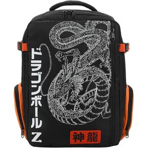 Dragon Ball Z Shenron Line Art Black 17" Large Travel Backpack