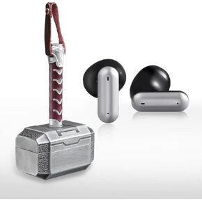 Wireless Earbuds with Thor Hammer Wireless Charging Case,5.3 Bluetooth Ear Buds Light-Weight Headphones,Novelty Gifts for Men