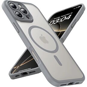 TOCOL Magnetic for iPhone 16 Pro Case, Upgraded Full Camera Protection, Compatible with Magsafe, Drop Protection, Translucent Matte Back Bumper for iPhone 16 Pro 6.3-Inch (Gray)