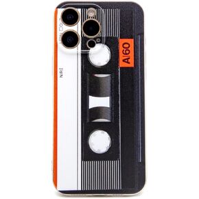 علبة الهاتف متوافقة مع iPhone 16 Pro Max ، شريط كاسيت Retro Cassette 80s من النوع الخلفي لناعم لـ iPhone 16 Pro Max multicolor