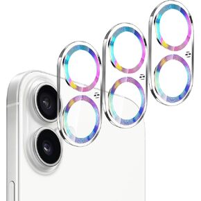 Camera Lens Protector for iPhone 16 and 16 Plus 3 Pack, Tempered Glass, Ultra HD, 9H Hardness, Anti-Scratch, Case Friendly, Easy to Install [No Affect on Night Shots]