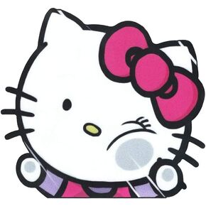 White Kitten Funny Hitting Glass Vinyl Decal Sticker for Car/Window/Computer (4.7" x 4.2")
