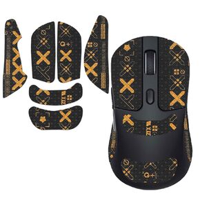Mouse Grip Tape Full Coverage for Keychron M3（M3-A1） Wireless Mouse, Mouse Anti Slip Grip Tape,Self-Adhesive PreCut Sweat-Resistant Professional Mice Upgrade Kit(Black&Gold)