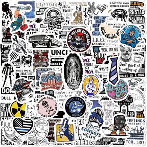 100 Pcs Blue Collar Stickers, Funny Hard Hat Stickers Waterproof Vinyl for Helmet, Cars, Tool Box, Phone, Water Bottle, Luggage, Laptop, Adults Men