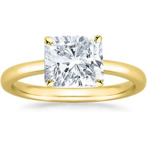 14K White Gold 3 Carat Lab Grown Solitaire Cushion Cut IGI CERTIFIED Diamond Engagement Ring (3 Ct,H-I Color VS1-VS2 Clarity)