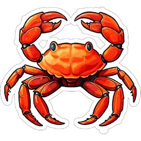 Crab Sticker Decal Vinyl Small Waterproof for Water Bottle Mug Passport Book Scrapbook Notebook Laptop Tumbler Skateboard Computer Phone Funny Gift Car Stickers Size - 4″×4″