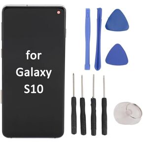 TFT Screen Replacement for Galaxy S10, Digitizer Assembly with Frame and Tool, Display Repair Kits, No Fingerprint Function, Test Before Shipment
