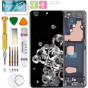 (Without Fingerprint) LCD Display Assembly for Samsung Galaxy S20 Ultra 5G SM-G988U, SM-G988U1, M-G988, SM-G9880, SM-G988B/DS, SM-G988N, SM-G988B, SM-G988W, SCG03 Screen Replacement kit (Black)