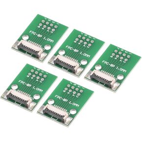 MECCANIXITY FPC FFC Converter Connector Board 8P 1.0mm on Socket Side, Back 0.5mm, to DIP 2.54mm for LCD 3D Printer DVD TV Laptop Pack of 5