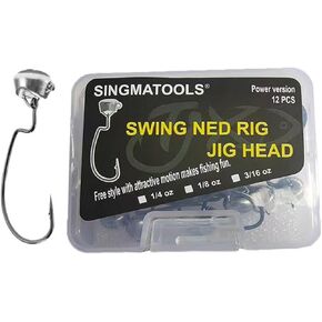 Ned Rig Jig Heads Texas Rig Weighted Swimbait Hooks Offset Worm Hooks for Bass Fishing 1/4 1/8 3/16oz