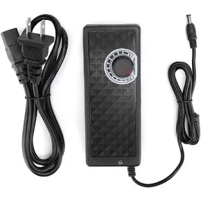 Power Supply Variable Universal Power Adapter 110V-240V AC to 12-24V DC Converter Adjustable Power Dimmable Transformer for Speed, Brightness(US Plug)