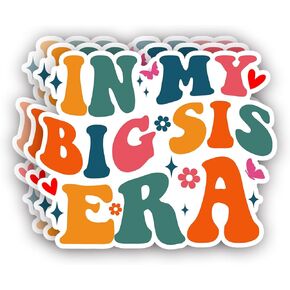 (3Pcs) in My Big Sis Era Sticker Funny Sayings Humorous Quotes Sibling Best Sis Promoted Annoucement Vinyl Decal for Tumbler Laptop Kindle Water Bottles Books Phone -Size 3x2.5 Inch