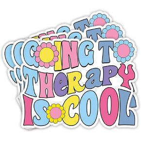 (3Pcs) Going to Therapy is Cool Sticker Funny Sayings Sarcastic Quotes Mental Health Phrase Vinyl Decal Stickers for Tumbler Laptop Kindle Water Bottles Tablet Books Phone -Size 3x2.3