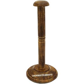 THOR INSTRUMENTS Round Base Wooden Stand of Helmet Rustic Vintage Home Decor Gifts