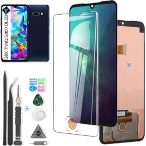 AMOLED Display for LG G8X ThinQ G850 Screen Replacement Digitizer Assembly for LG V50S ThinQ 5G LM-V510N LCD Display Replacement with Kit (Fingerprint Sensor)