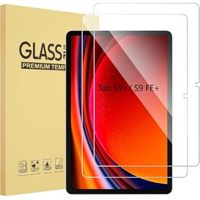 2-Pack Glass Screen Protector for Samsung Galaxy Tab S9 FE+ Plus 12.4" (SM-X610/X616) / Galaxy Tab S9+ Plus 12.4" (SM-X810/X816/X818) - Tempered Glass Film/High Definition / 9H Hardness